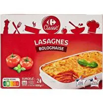 Carrefour, Plat cuisiné lasagnes bolognaise