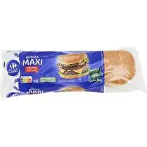 Carrefour, Pain Burger Maxi nature X6 - 495g