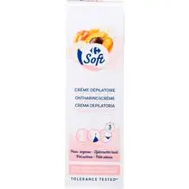 Carrefour, Crème dépilatoire  A l'huile d'abricot et beurre de karité