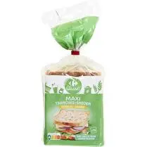 Carrefour, Pain de mie Céréales Grandes Tranches- paquets de 14tr - 550g