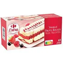 Carrefour, Dessert glacé vanille fruits rouges 365.5g