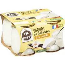 Carrefour, Yaourt au lait entier à la vanille