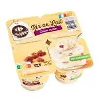 Carrefour, Riz au lait rhum raisin