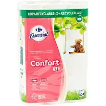 Carrefour, Papier toilette confort blanc 2 plis