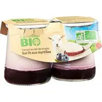 Carrefour, Yaourt au lait de brebis sur lit aux myrtilles