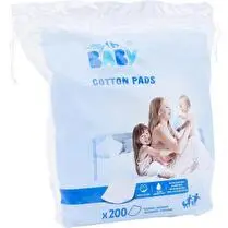 Carrefour, Cotons Maxi Carrés Bébé Change Et Toilette Le sachet de 200 cotons