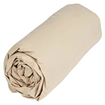 TEX HOME, Drap housse 100 % coton bio beige 140x200cm