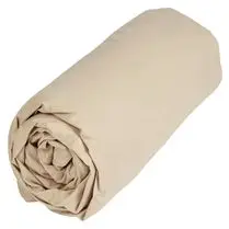 TEX HOME, Drap housse 100 % coton bio beige 160x200cm