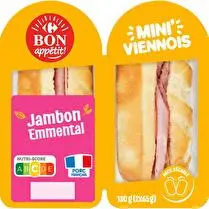 Carrefour, Sandwich mini viennois jambon emmental