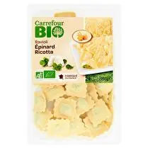 Carrefour, Pâtes fraîches ravioli épinard ricotta Bio