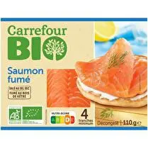 Carrefour, Saumon Fumé BIO - 4 tranches