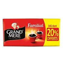 Grand'mère, Café moulu FAMILIAL - 4 x 250 g dont 20% offerts