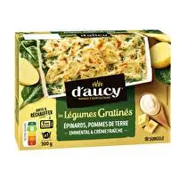 D'aucy, Les légumes gratinés épinards, pommes de terre emmental et crème fraiche