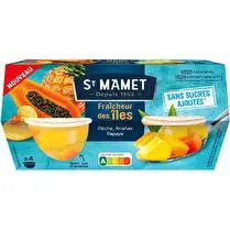 St Mamet, Coupelles fraîcheur des îles sans sucre ajouté  4 x 113g