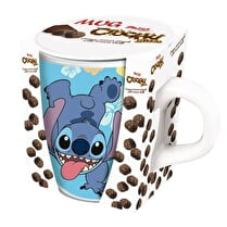 ZAINI, Tasse en céramique Décor Stitch - La tasse garnie de 34 g de chocolats