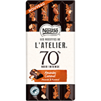 LES RECETTES DE L'ATELIER NESTLE, 70% noir intense Amandes Caramel