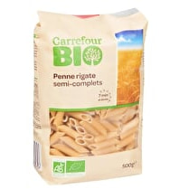 Carrefour, Pâtes  Penne rigate semi-complets