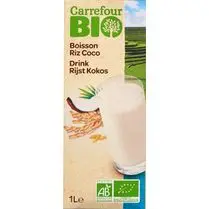 Carrefour, Boisson Végétale Bio Riz Coco
