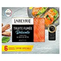 Labeyrie, Truite fumée délicate Au bois de hêtre  Offre spéciale - 6 tranches soit 160 g
