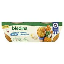 Blédina, BLEDINA Bols Curry de Légumes au lait de coco cabillaud 2x200g