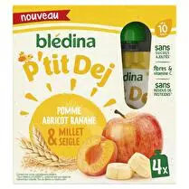 Blédina, BLEDINA Gourdes Pomme Abricot Banane Millet et Seigle 4x85g