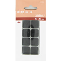 Trefilaction, Patin feutre 17x17mm marron x16