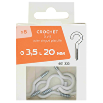 Trefilaction, Crochet à vis plastifié 3,5x20mm x6