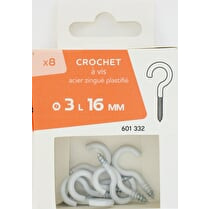 Trefilaction, Crochet à vis plastifié 3x16mm x8