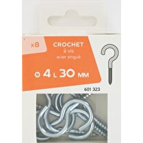 Trefilaction, Crochet à vis acier zingué 4x30mm x8