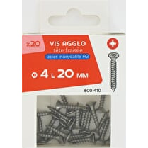 Trefilaction, Vis agglo tête fraisée inox a2 4x20mm