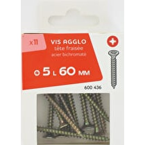 Trefilaction, Vis agglo tête fraisée acier bichromaté 5x60 mm