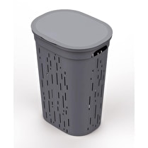 Carrefour, Coffre à linge 55l gris 36x36x60cm