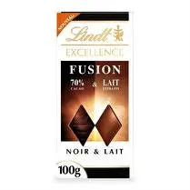 Lindt, Chocolat Fusion Noir 70% cacao et lait extra fin