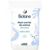 Biolane, Maxi carrés de coton douceur BIO