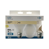 Carrefour, Ampoule LED B22 standard blanc-froid 60W