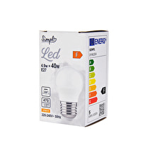 Simpl, Ampoule E27 forme sphérique blanc-chaud dépolie 40W