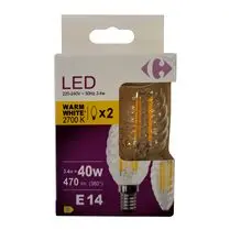 Carrefour, Ampoule led fil 40w E14 ww