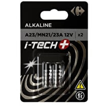 Carrefour, Piles alcalines i-tech+ A23 x2