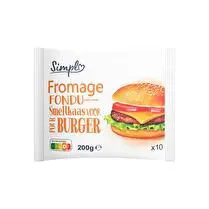Simpl, Fromage fondu pour burger 10 tranches