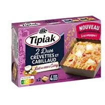 Tipiak, Duos de crevettes & cabillaud curry coco - 2 x 125 g soit 250 g