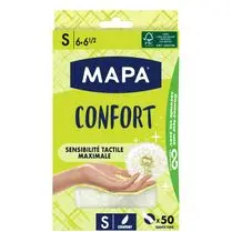 Mapa, Gants jetables fleur de peau taille S