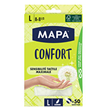 Mapa, Gants jetables fleur de peau taille L
