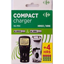 Carrefour, Chargeur compact HR6/HR03 + 4 piles HR6