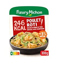 Fleury michon, Poulet rôti écrasé de pommes de terre, brocolis sauce champignons