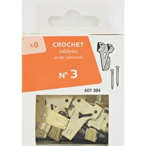 Trefilaction, Crochet tableau acier laitonné n°3  x8