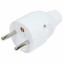 GEFOM, Fiche male + terre droite blanche 16A