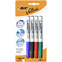 Bic, Feutres velleda pointe moyenne encre assortie x4