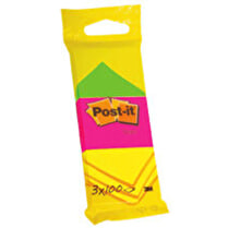 Post-it, 3 Blocs notes 100 feuilles 38x51 mm néon jaune rose vert