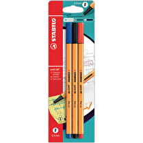 Stabilo, Stylos feutre Point 88 encre assortie pointe fine x3