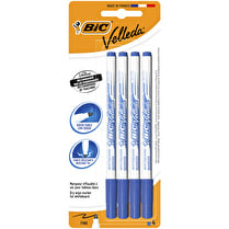 Bic, Feutres effaçables Velleda encre bleue pointe fine x4